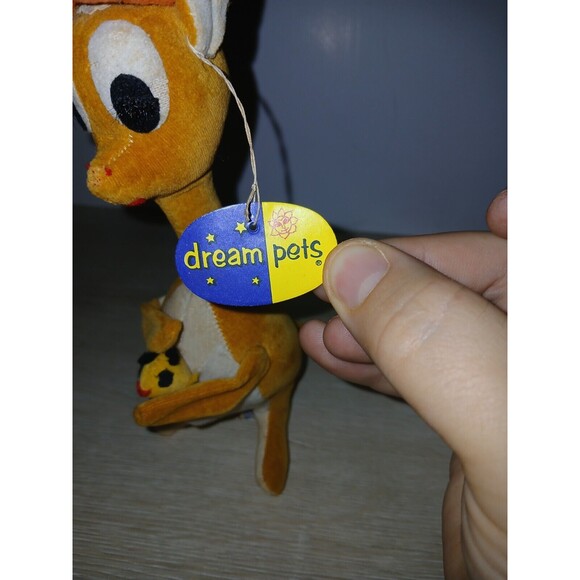 R. Dakin Dream Pets Matilda Kangaroo Stuffed Animal 10” Sawdust Tags Vintage - Picture 2 of 16